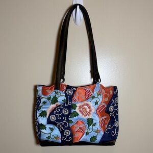 Floral Embroidered small tote style Bag